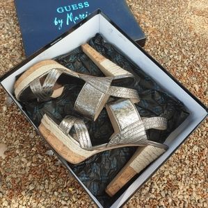 Guess by Marciano Gold Platform Sandals